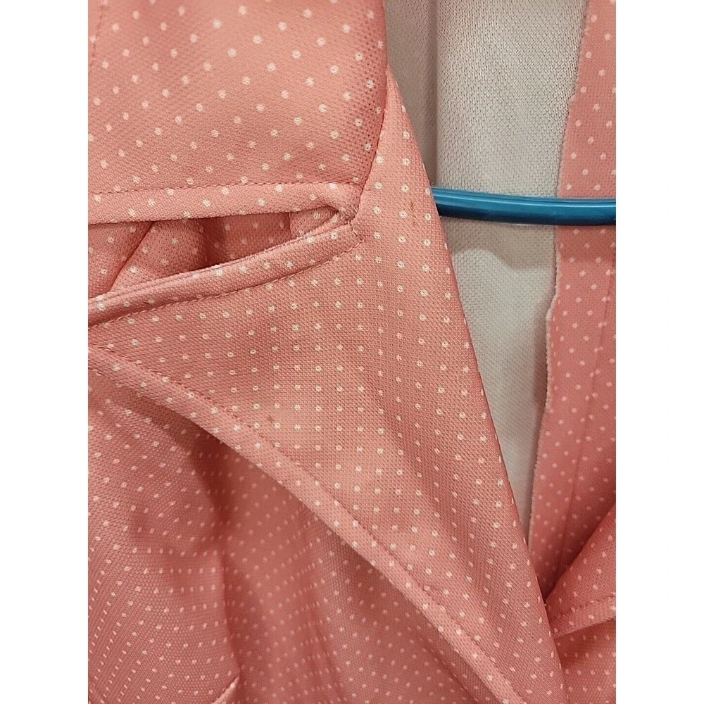 Vtg 1970's Handmade Blazer Smock Suite Jacket‎ Pink Poke A Dot Sz 2x